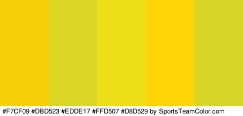 #F7CF09 #DBD523 #EDDE17 #FFD507 #D8D529 Colors