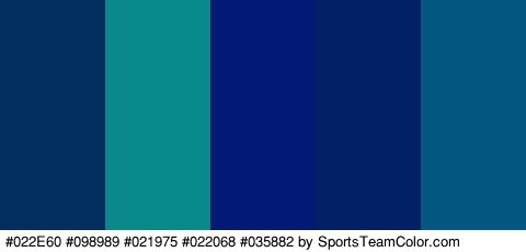 #022E60 #098989 #021975 #022068 #035882 Colors