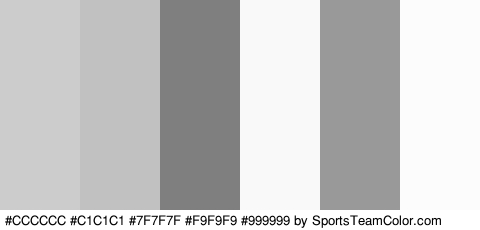 #CCCCCC #C1C1C1 #7F7F7F #F9F9F9 #999999 #FCFCFC Colors