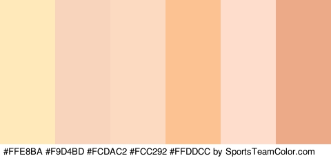 #FFE8BA #F9D4BD #FCDAC2 #FCC292 #FFDDCC #EDAA89 Colors