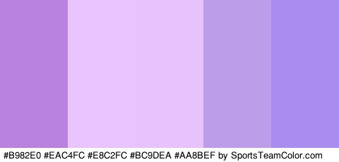 #B982E0 #EAC4FC #E8C2FC #BC9DEA #AA8BEF Colors