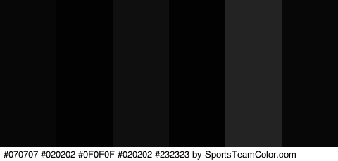 #070707 #020202 #0F0F0F #020202 #232323 #070707 Colors