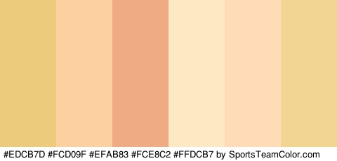 #EDCB7D #FCD09F #EFAB83 #FCE8C2 #FFDCB7 #F2D593 Colors