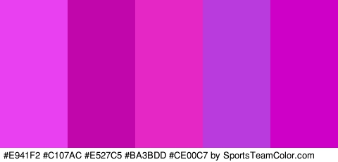 #E941F2 #C107AC #E527C5 #BA3BDD #CE00C7 Colors