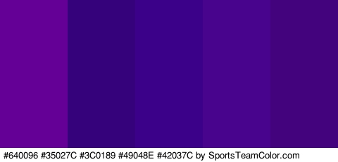 #640096 #35027C #3C0189 #49048E #42037C Colors