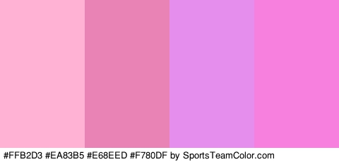 #FFB2D3 #EA83B5 #E68EED #F780DF Colors