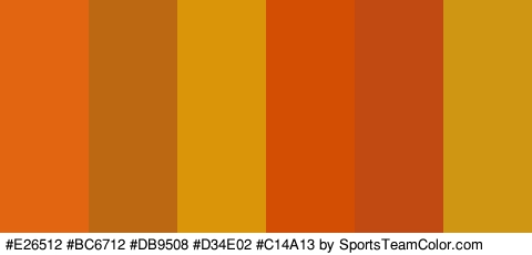 #E26512 #BC6712 #DB9508 #D34E02 #C14A13 #CE9612 Colors