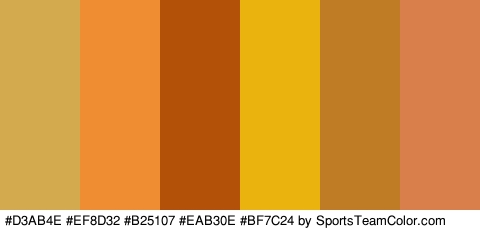 #D3AB4E #EF8D32 #B25107 #EAB30E #BF7C24 #D87F4B Colors