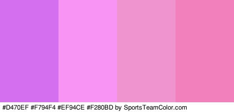 #D470EF #F794F4 #EF94CE #F280BD Colors