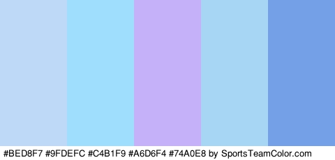 #BED8F7 #9FDEFC #C4B1F9 #A6D6F4 #74A0E8 Colors