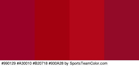 #990129 #A30010 #B20718 #930A28 Colors