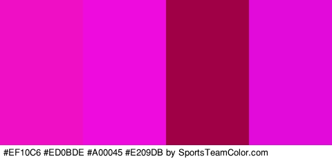 #EF10C6 #ED0BDE #A00045 #E209DB Colors