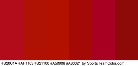 #B20C1A #AF1103 #B21100 #A50906 #A80021 #8E0A08 Colors