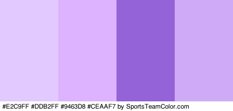 #E2C9FF #DDB2FF #9463D8 #CEAAF7 Colors