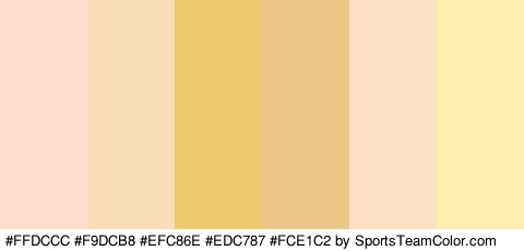 #FFDCCC #F9DCB8 #EFC86E #EDC787 #FCE1C2 #FFECAF Colors