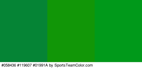 #058436 #119607 #01991A Colors