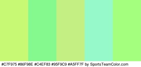 #C7F975 #86F98E #C4EF83 #95F9C9 #A5FF7F Colors