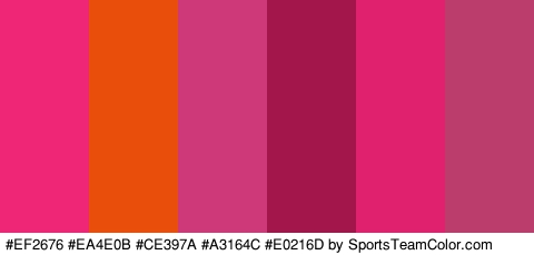 #EF2676 #EA4E0B #CE397A #A3164C #E0216D #BA3D6B Colors