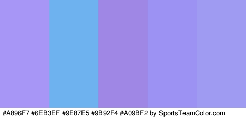 #A896F7 #6EB3EF #9E87E5 #9B92F4 #A09BF2 Colors