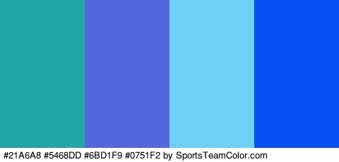 #21A6A8 #5468DD #6BD1F9 #0751F2 Colors