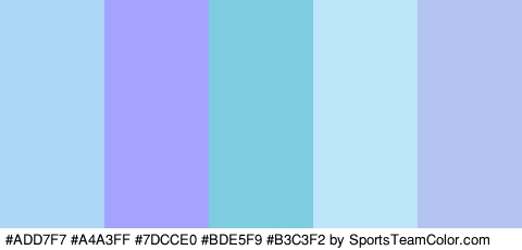 #ADD7F7 #A4A3FF #7DCCE0 #BDE5F9 #B3C3F2 Colors