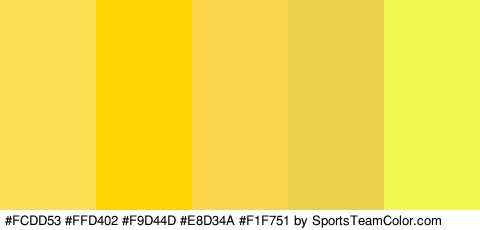 #FCDD53 #FFD402 #F9D44D #E8D34A #F1F751 Colors