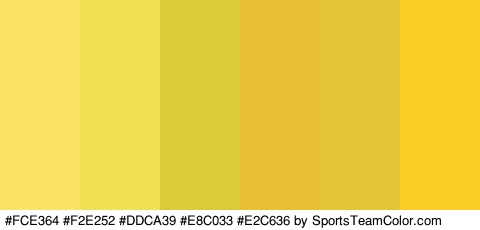 #FCE364 #F2E252 #DDCA39 #E8C033 #E2C636 #FCCD23 Colors