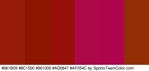 #961B09 #8C1500 #961009 #AD0847 #AF054C #932E05 Colors