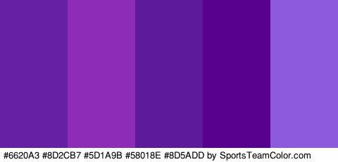 #6620A3 #8D2CB7 #5D1A9B #58018E #8D5ADD Colors