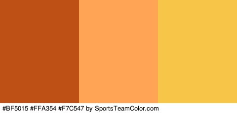 #BF5015 #FFA354 #F7C547 Colors