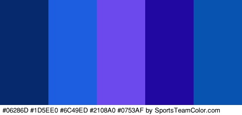 #06286D #1D5EE0 #6C49ED #2108A0 #0753AF Colors