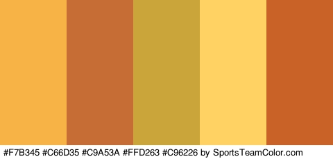 #F7B345 #C66D35 #C9A53A #FFD263 #C96226 Colors