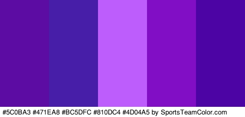 #5C0BA3 #471EA8 #BC5DFC #810DC4 #4D04A5 Colors