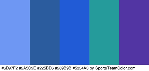 #6D97F2 #2A5C9E #225BD6 #269B9B #5334A3 Colors