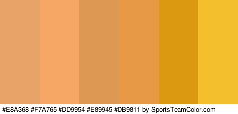 #E8A368 #F7A765 #DD9954 #E89945 #DB9811 #F4BF2C Colors