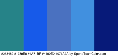 #268489 #1759E8 #4A71BF #4190E0 #071A7A Colors