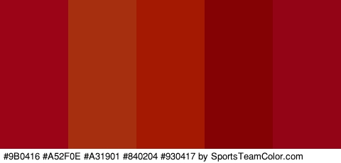 #9B0416 #A52F0E #A31901 #840204 #930417 Colors