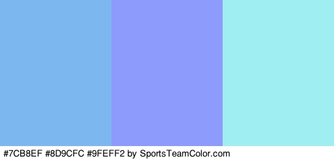 #7CB8EF #8D9CFC #9FEFF2 Colors