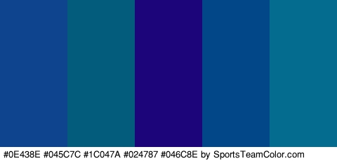 #0E438E #045C7C #1C047A #024787 #046C8E Colors