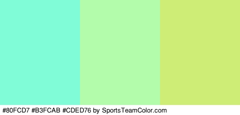 #80FCD7 #B3FCAB #CDED76 Colors