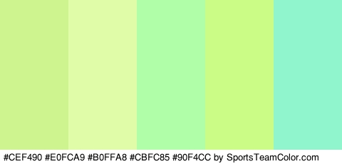 #CEF490 #E0FCA9 #B0FFA8 #CBFC85 #90F4CC Colors