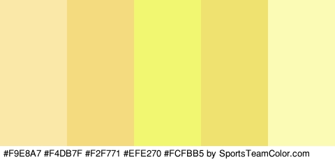 #F9E8A7 #F4DB7F #F2F771 #EFE270 #FCFBB5 Colors