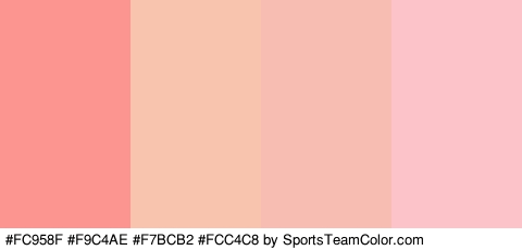 #FC958F #F9C4AE #F7BCB2 #FCC4C8 Colors