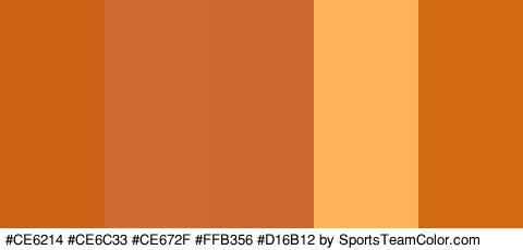 #CE6214 #CE6C33 #CE672F #FFB356 #D16B12 Colors