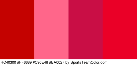 #C40300 #FF6689 #C90E46 #EA0027 Colors