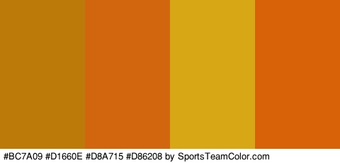 #BC7A09 #D1660E #D8A715 #D86208 Colors