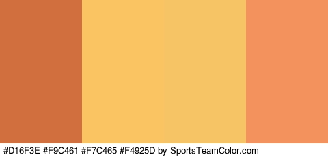 #D16F3E #F9C461 #F7C465 #F4925D Colors