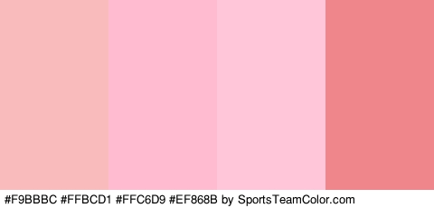 #F9BBBC #FFBCD1 #FFC6D9 #EF868B Colors