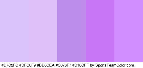 #D7C2FC #DFC0F9 #BD8CEA #C876F7 #D18CFF Colors