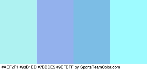 #AEF2F1 #93B1ED #7BBDE5 #9EFBFF Colors